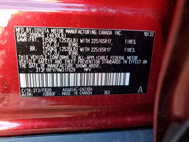 Photo 11 VIN: 2T3F1RFV7NW317629 - TOYOTA RAV4 LE 