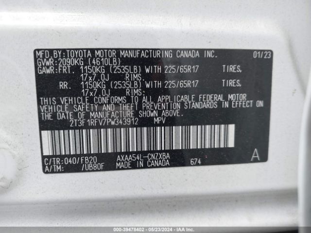 Photo 8 VIN: 2T3F1RFV7PW343912 - TOYOTA RAV4 