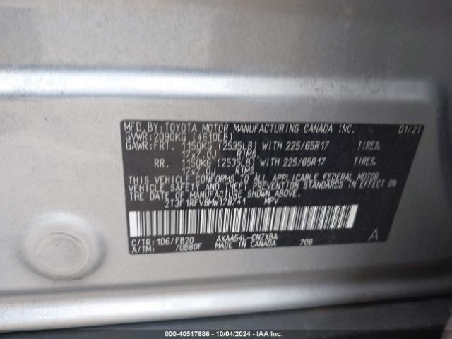 Photo 8 VIN: 2T3F1RFV8MW178741 - TOYOTA RAV4 