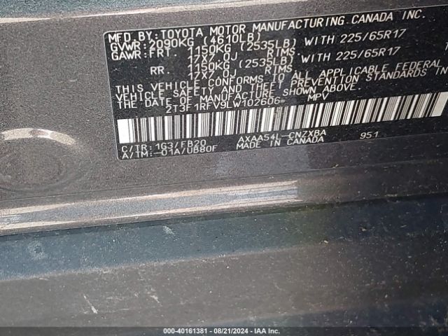 Photo 8 VIN: 2T3F1RFV9LW102606 - TOYOTA RAV4 