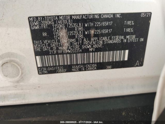 Photo 8 VIN: 2T3F1RFV9MW202254 - TOYOTA RAV4 