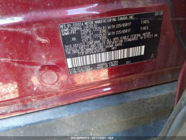 Photo 8 VIN: 2T3F1RFVXLW107362 - TOYOTA RAV4 