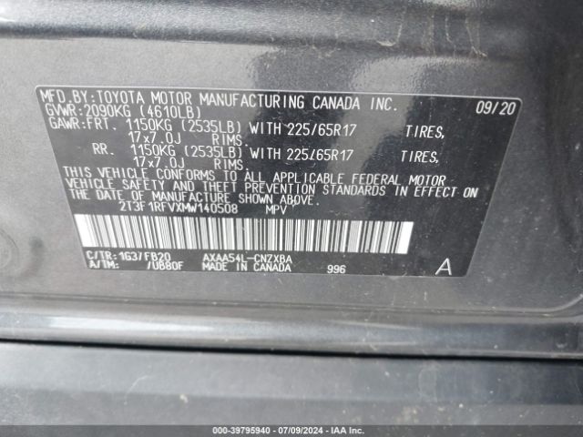 Photo 8 VIN: 2T3F1RFVXMW140508 - TOYOTA RAV4 