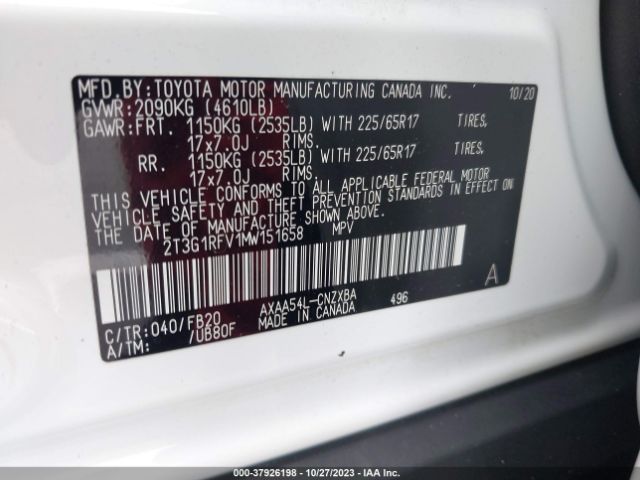 Photo 8 VIN: 2T3G1RFV1MW151658 - TOYOTA RAV4 