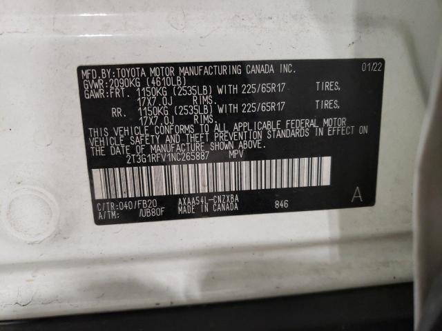 Photo 12 VIN: 2T3G1RFV1NC265887 - TOYOTA RAV4 