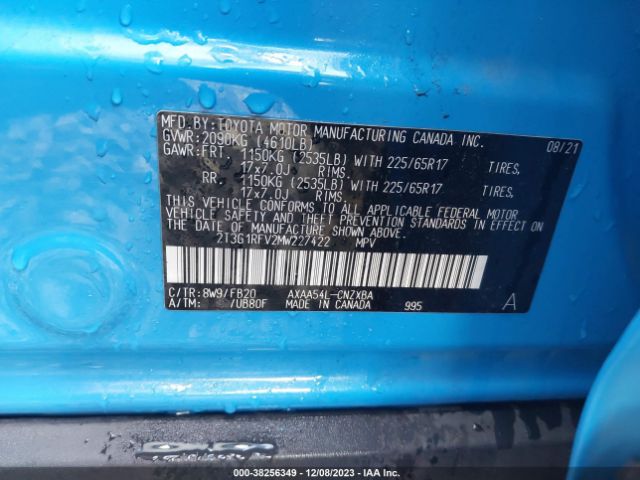 Photo 8 VIN: 2T3G1RFV2MW227422 - TOYOTA RAV4 