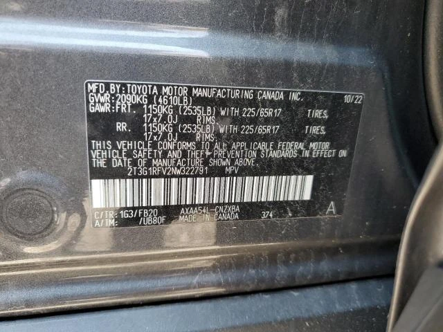 Photo 12 VIN: 2T3G1RFV2NW322791 - TOYOTA RAV4 LE 