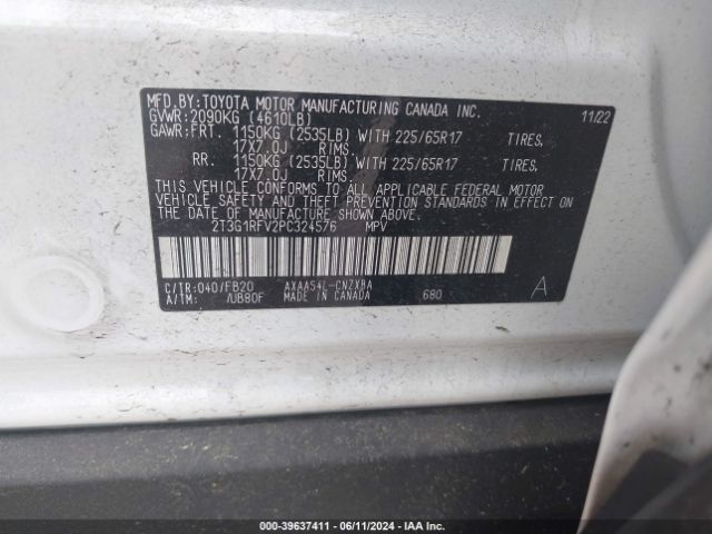 Photo 8 VIN: 2T3G1RFV2PC324576 - TOYOTA RAV4 