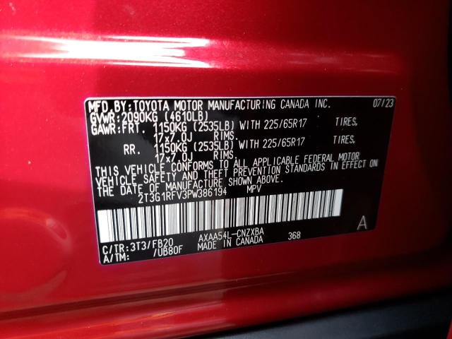 Photo 12 VIN: 2T3G1RFV3PW386194 - TOYOTA RAV4 