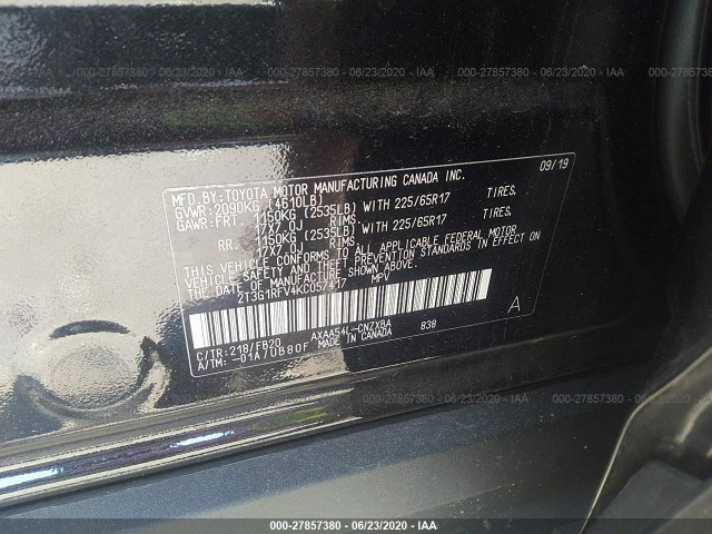 Photo 8 VIN: 2T3G1RFV4KC057417 - TOYOTA RAV4 