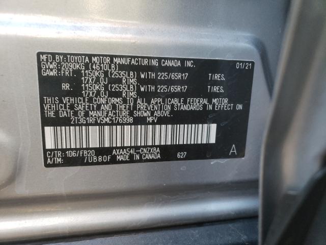 Photo 9 VIN: 2T3G1RFV5MC176998 - TOYOTA RAV4 LE 