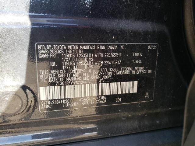 Photo 12 VIN: 2T3G1RFV5MC194417 - TOYOTA RAV4 LE 