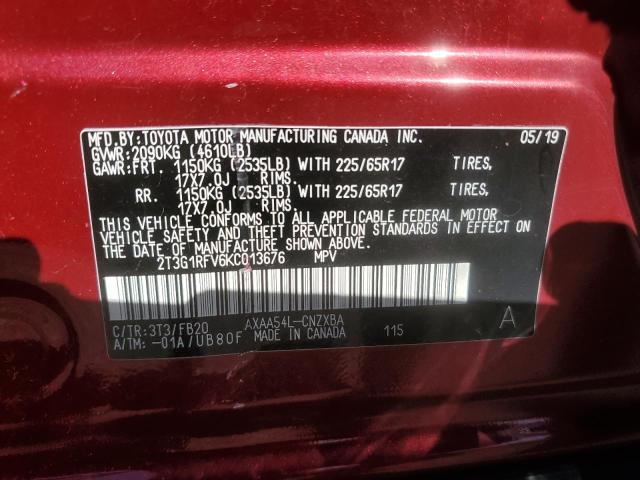 Photo 12 VIN: 2T3G1RFV6KC013676 - TOYOTA RAV4 LE 