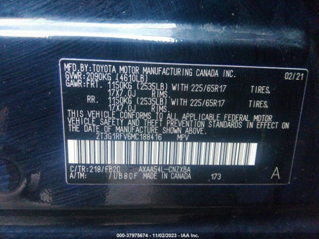 Photo 8 VIN: 2T3G1RFV6MC188416 - TOYOTA RAV4 