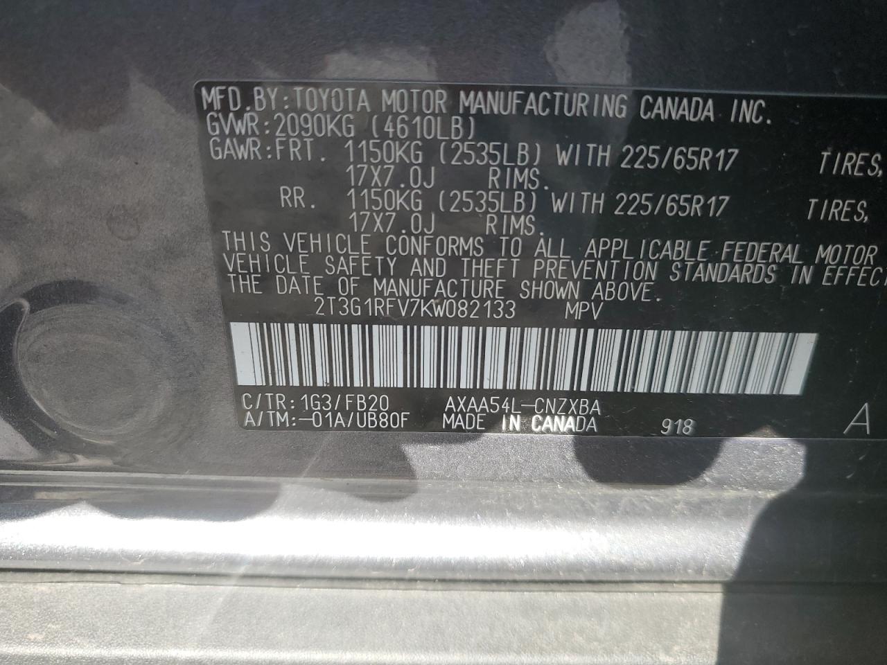 Photo 11 VIN: 2T3G1RFV7KW082133 - TOYOTA RAV 4 