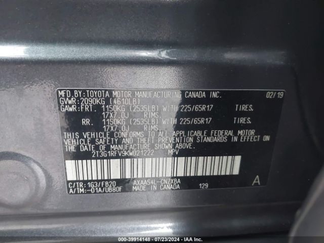 Photo 8 VIN: 2T3G1RFV9KW021222 - TOYOTA RAV4 