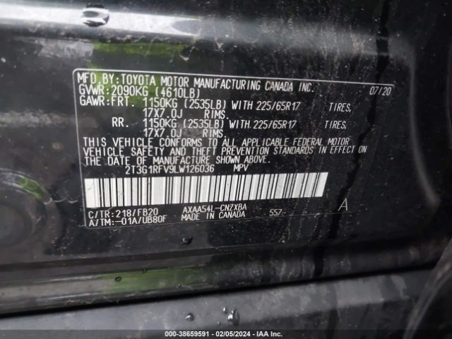 Photo 8 VIN: 2T3G1RFV9LW126036 - TOYOTA RAV4 