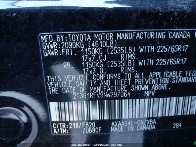 Photo 8 VIN: 2T3G1RFV9NW297064 - TOYOTA RAV4 