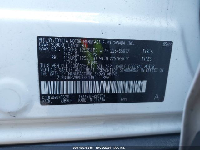 Photo 8 VIN: 2T3G1RFV9PC364119 - TOYOTA RAV4 