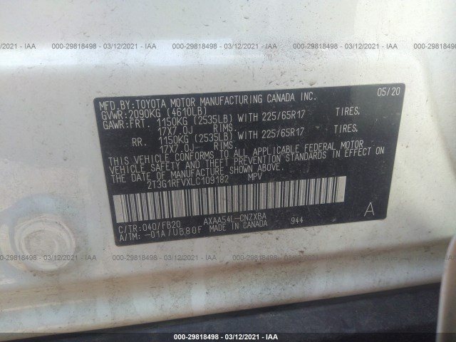 Photo 8 VIN: 2T3G1RFVXLC109182 - TOYOTA RAV4 