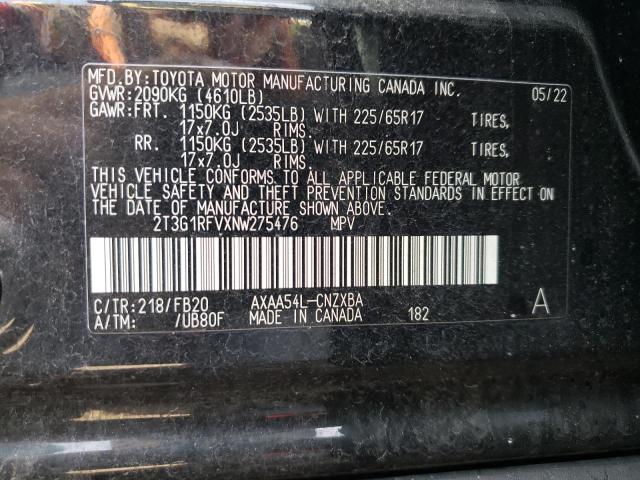 Photo 9 VIN: 2T3G1RFVXNW275476 - TOYOTA RAV4 LE 