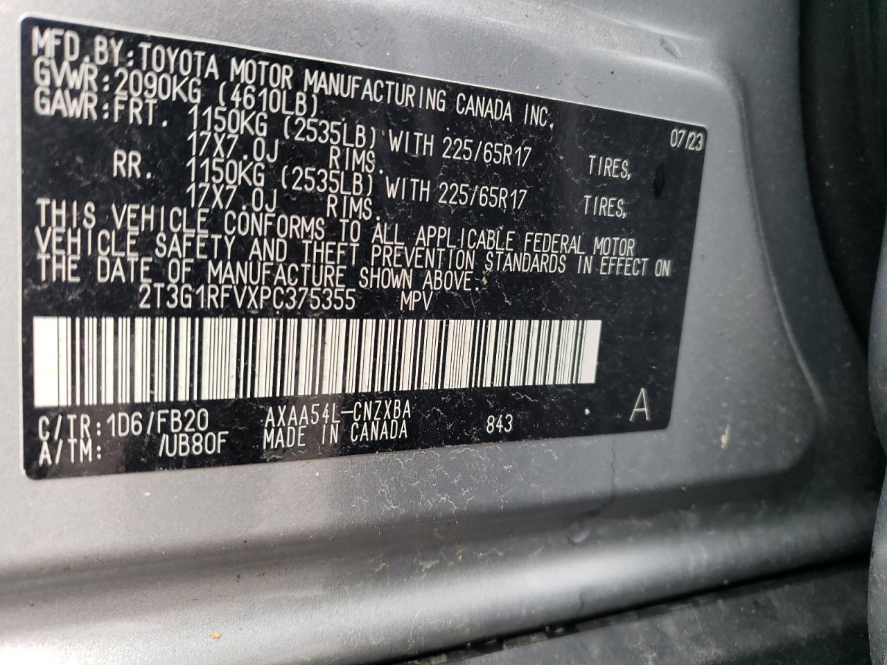 Photo 13 VIN: 2T3G1RFVXPC375355 - TOYOTA RAV 4 