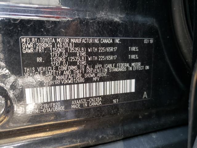 Photo 9 VIN: 2T3H1RFV0KW012686 - TOYOTA RAV4 LE 