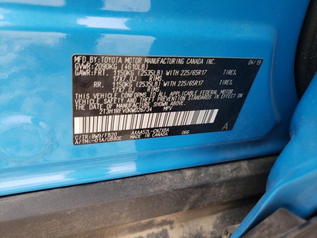 Photo 9 VIN: 2T3H1RFV0KW026734 - TOYOTA RAV4 LE 