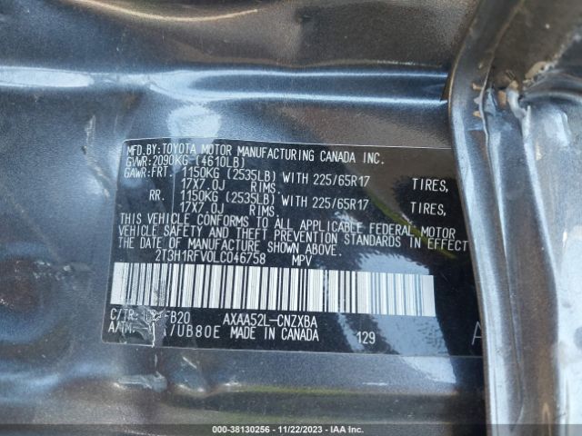 Photo 8 VIN: 2T3H1RFV0LC046758 - TOYOTA RAV4 