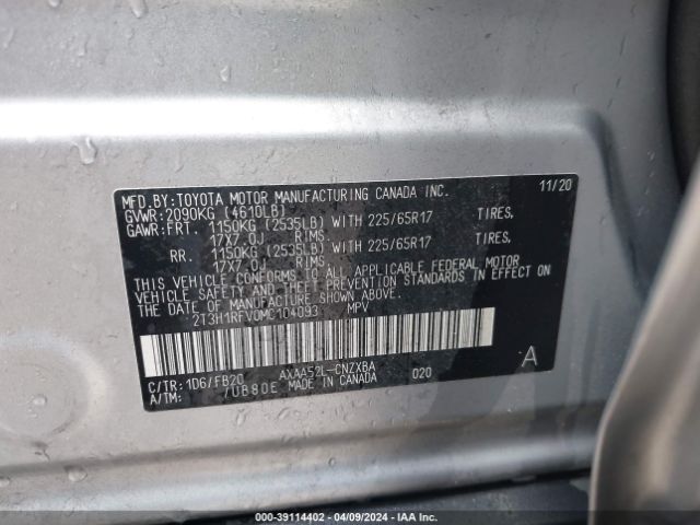 Photo 8 VIN: 2T3H1RFV0MC104093 - TOYOTA RAV4 