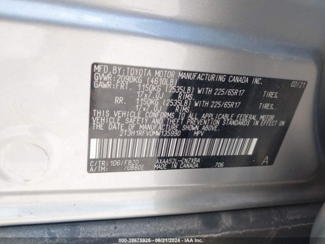 Photo 8 VIN: 2T3H1RFV0MW135990 - TOYOTA RAV4 