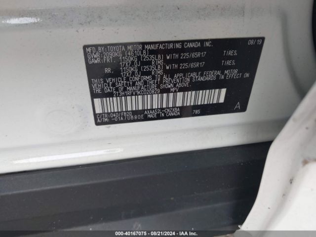 Photo 8 VIN: 2T3H1RFV1KC020829 - TOYOTA RAV4 