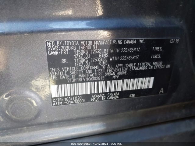 Photo 8 VIN: 2T3H1RFV1KW002815 - TOYOTA RAV4 