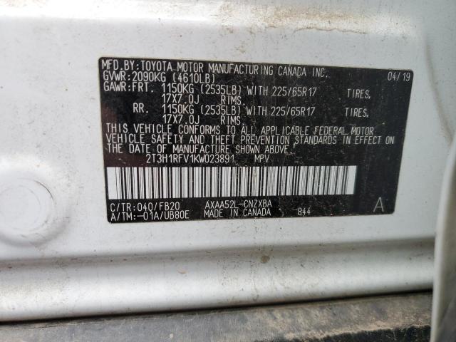 Photo 11 VIN: 2T3H1RFV1KW023891 - TOYOTA RAV4 