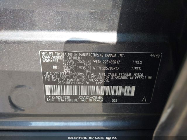 Photo 8 VIN: 2T3H1RFV1LC042878 - TOYOTA RAV4 