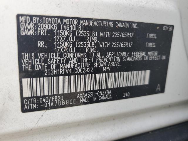 Photo 12 VIN: 2T3H1RFV1LC062922 - TOYOTA RAV4 LE 