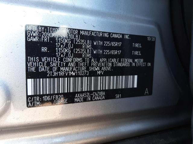 Photo 11 VIN: 2T3H1RFV1MW110273 - TOYOTA RAV4 LE 