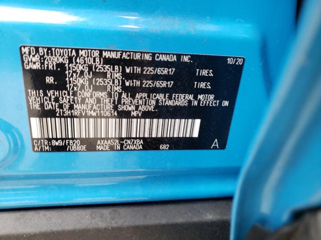 Photo 9 VIN: 2T3H1RFV1MW110614 - TOYOTA RAV4 LE 