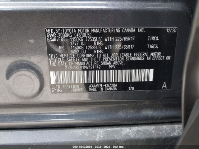 Photo 8 VIN: 2T3H1RFV1MW124142 - TOYOTA RAV4 