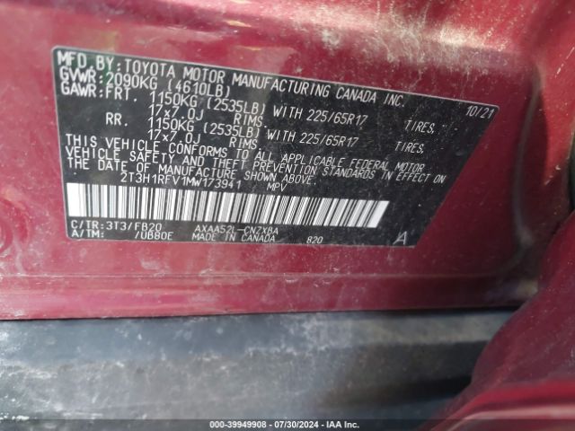 Photo 8 VIN: 2T3H1RFV1MW173941 - TOYOTA RAV4 