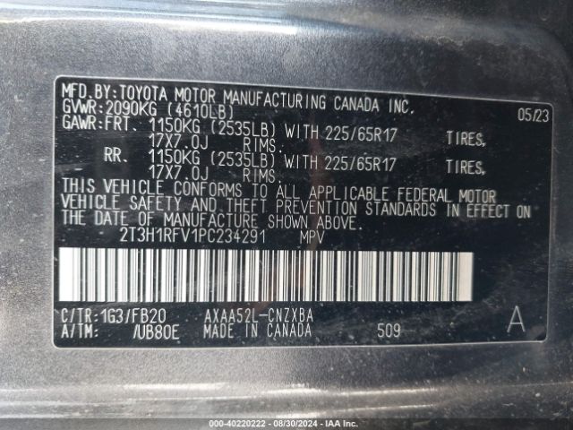 Photo 8 VIN: 2T3H1RFV1PC234291 - TOYOTA RAV4 