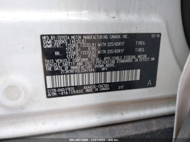 Photo 8 VIN: 2T3H1RFV2LC047944 - TOYOTA RAV4 