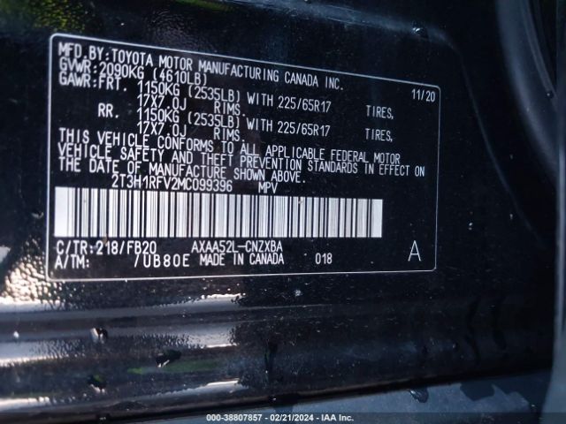 Photo 8 VIN: 2T3H1RFV2MC099396 - TOYOTA RAV4 