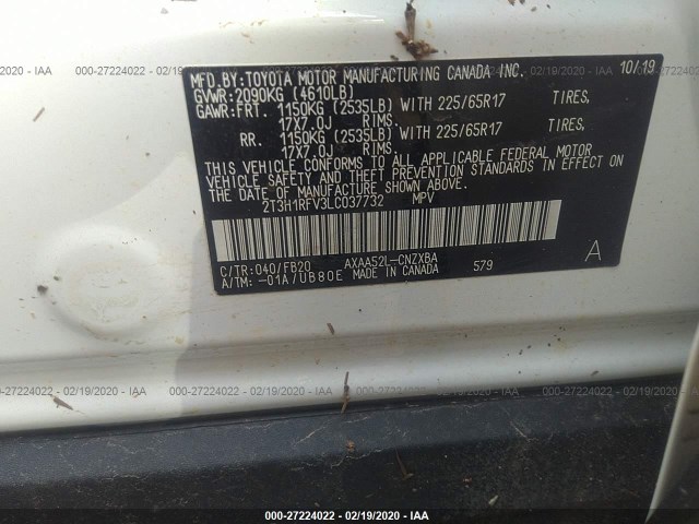 Photo 8 VIN: 2T3H1RFV3LC037732 - TOYOTA RAV4 