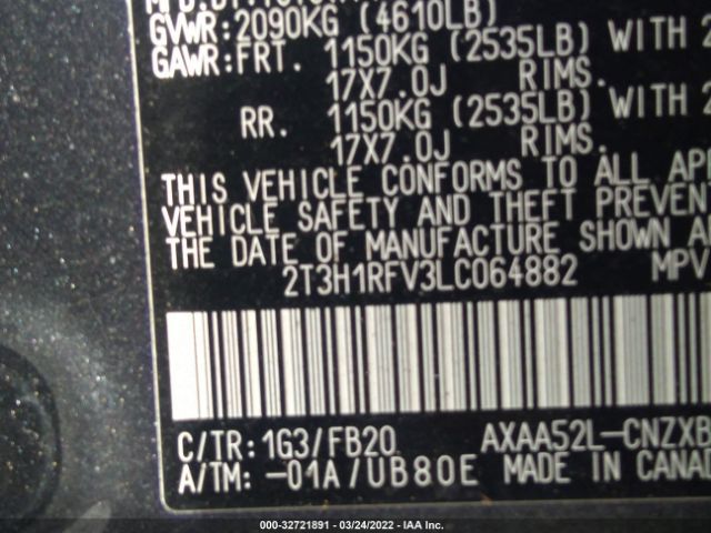 Photo 8 VIN: 2T3H1RFV3LC064882 - TOYOTA RAV4 