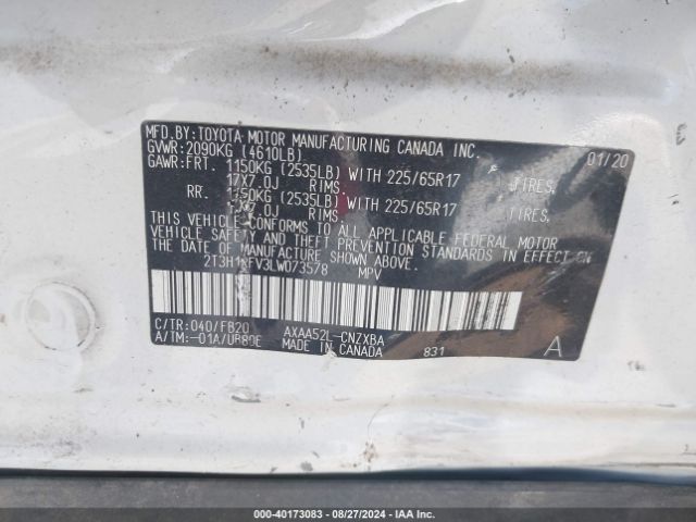 Photo 8 VIN: 2T3H1RFV3LW073578 - TOYOTA RAV4 