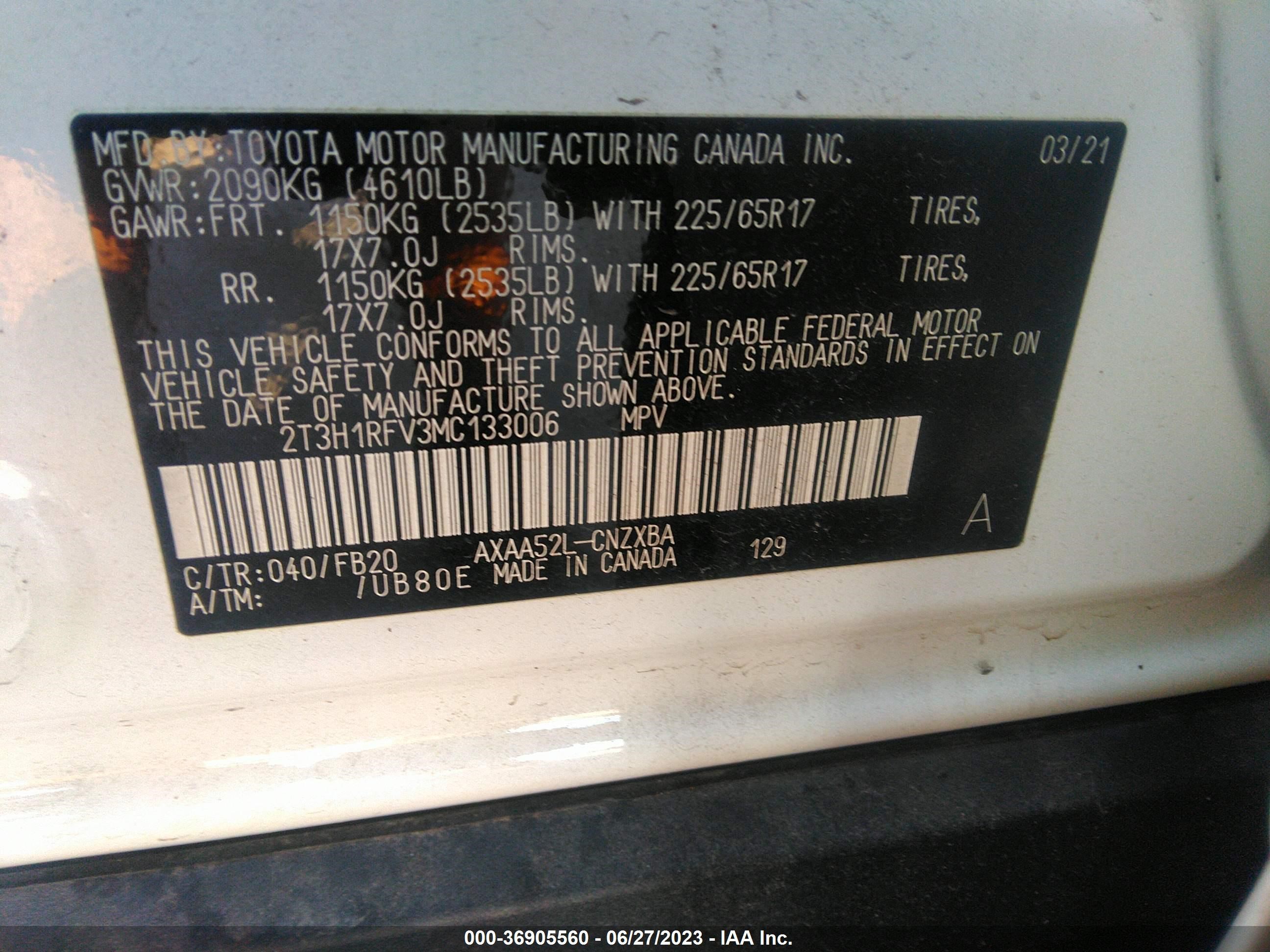 Photo 8 VIN: 2T3H1RFV3MC133006 - TOYOTA RAV 4 