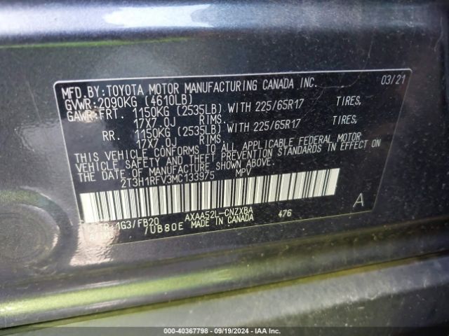 Photo 8 VIN: 2T3H1RFV3MC133975 - TOYOTA RAV4 