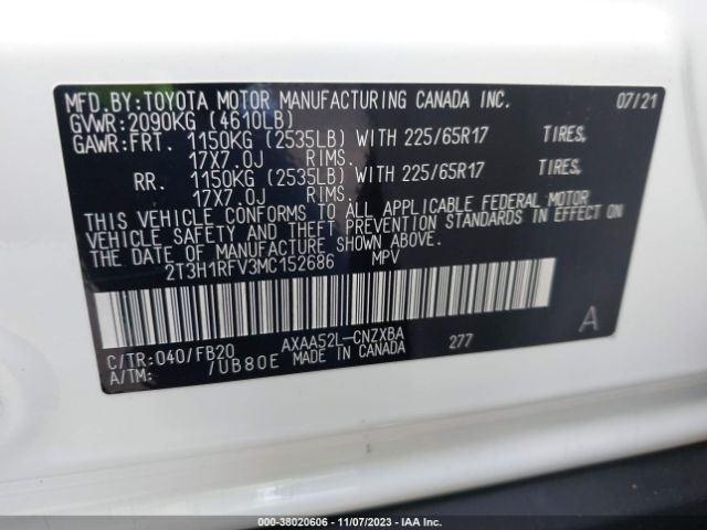 Photo 8 VIN: 2T3H1RFV3MC152686 - TOYOTA RAV4 