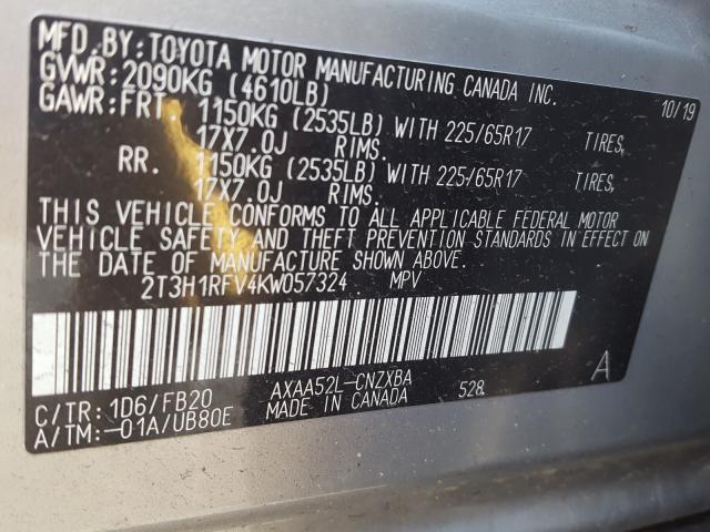 Photo 9 VIN: 2T3H1RFV4KW057324 - TOYOTA RAV4 